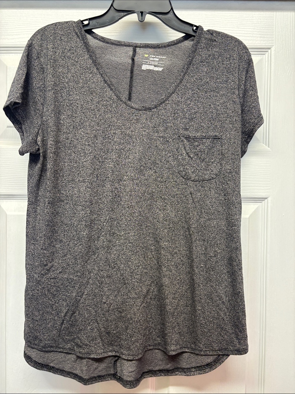 Tek Gear Dry Tek Women's Gray Pocket Scoop Neck Workout Tee Large